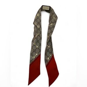 Gucci red and grey silk